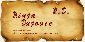 Minja Dujović vizit kartica